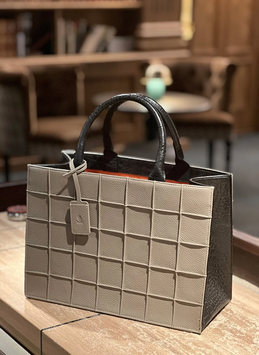 Sofia Mini Tote Multi Croco Brown - Image 6